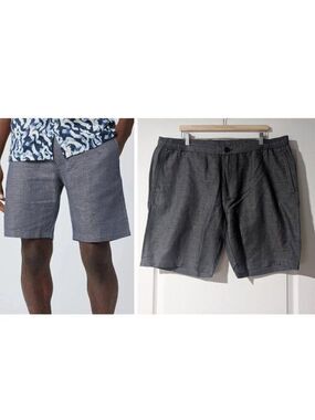 Good Man Brand | Tulum Linen/Cotton Shorts in Indigo Heather
